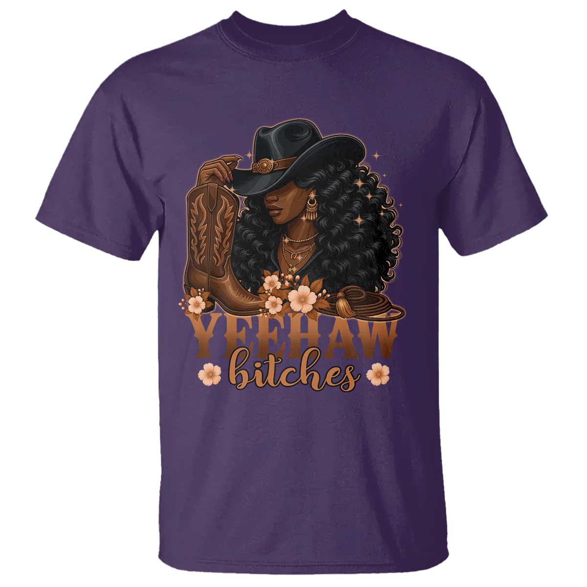 funny-african-american-cowgirl-yeehaw-bitches-t-shirt