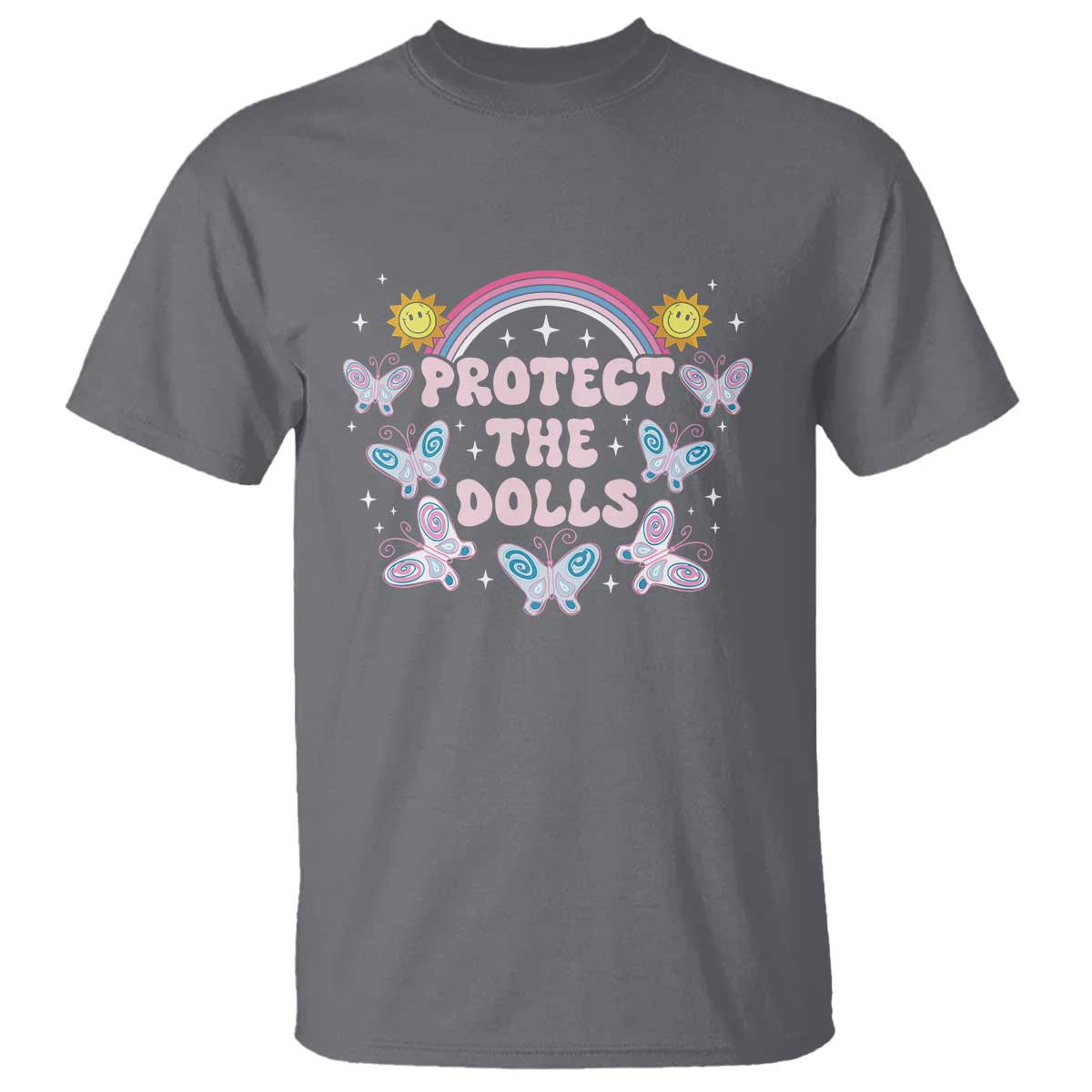 protect-the-dolls-t-shirt-trans-women-pride-month-retro-groove-butterfly