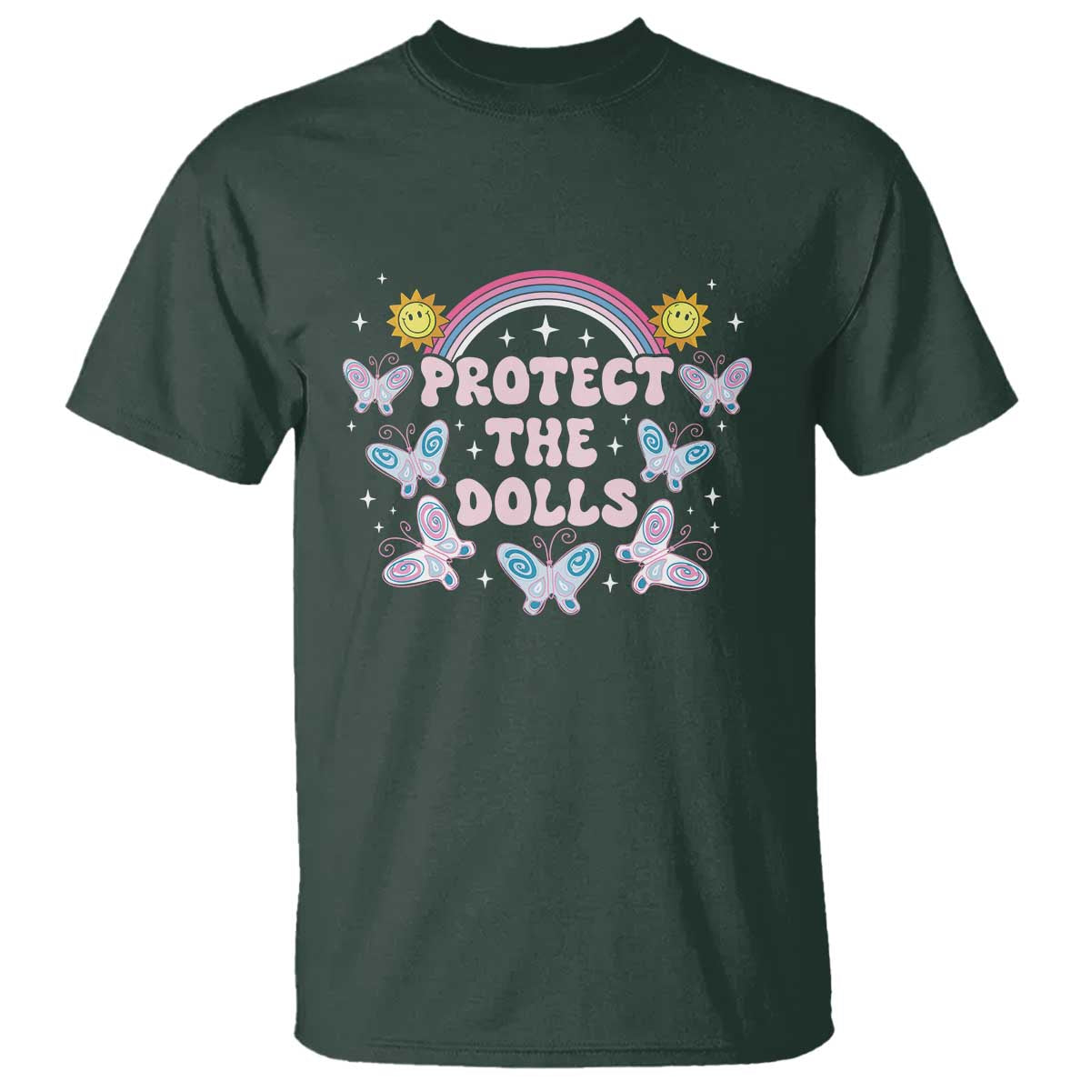 protect-the-dolls-t-shirt-trans-women-pride-month-retro-groove-butterfly