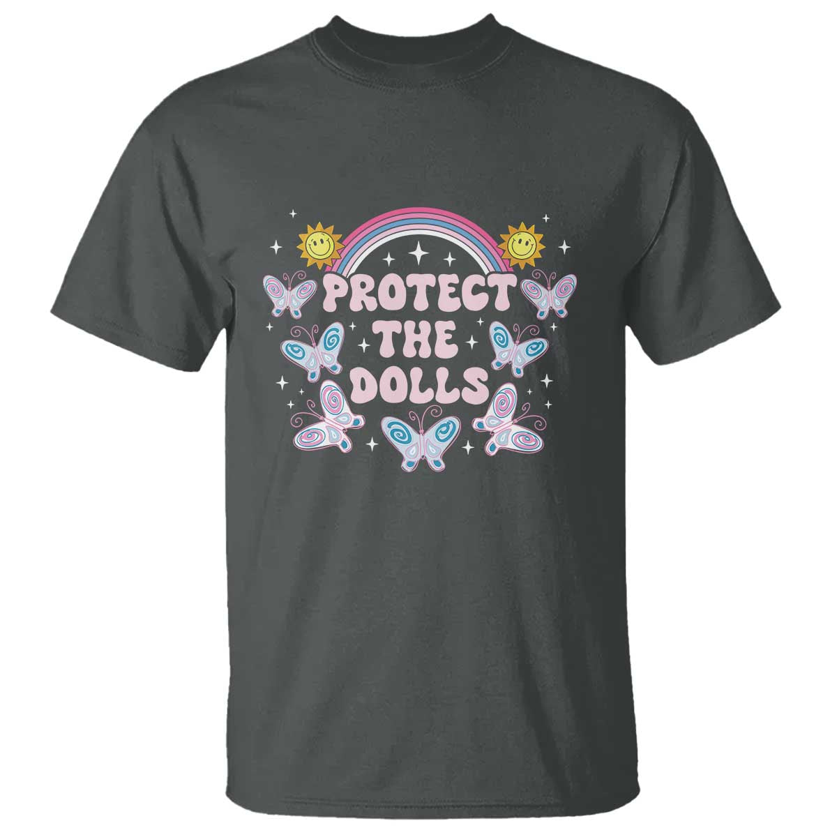 protect-the-dolls-t-shirt-trans-women-pride-month-retro-groove-butterfly