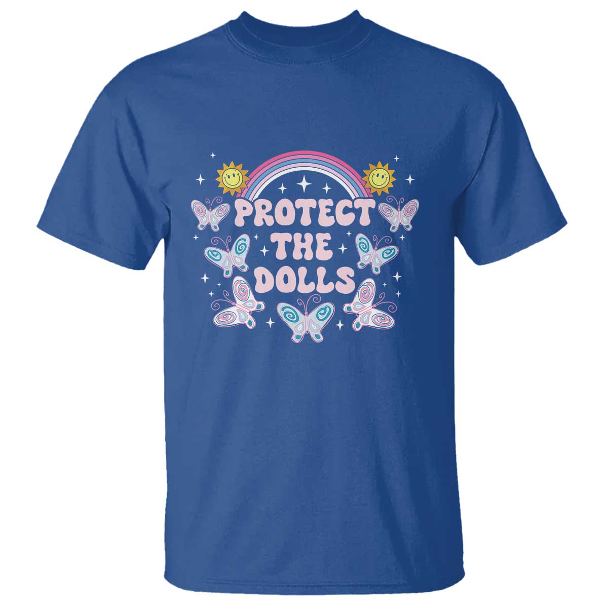 protect-the-dolls-t-shirt-trans-women-pride-month-retro-groove-butterfly