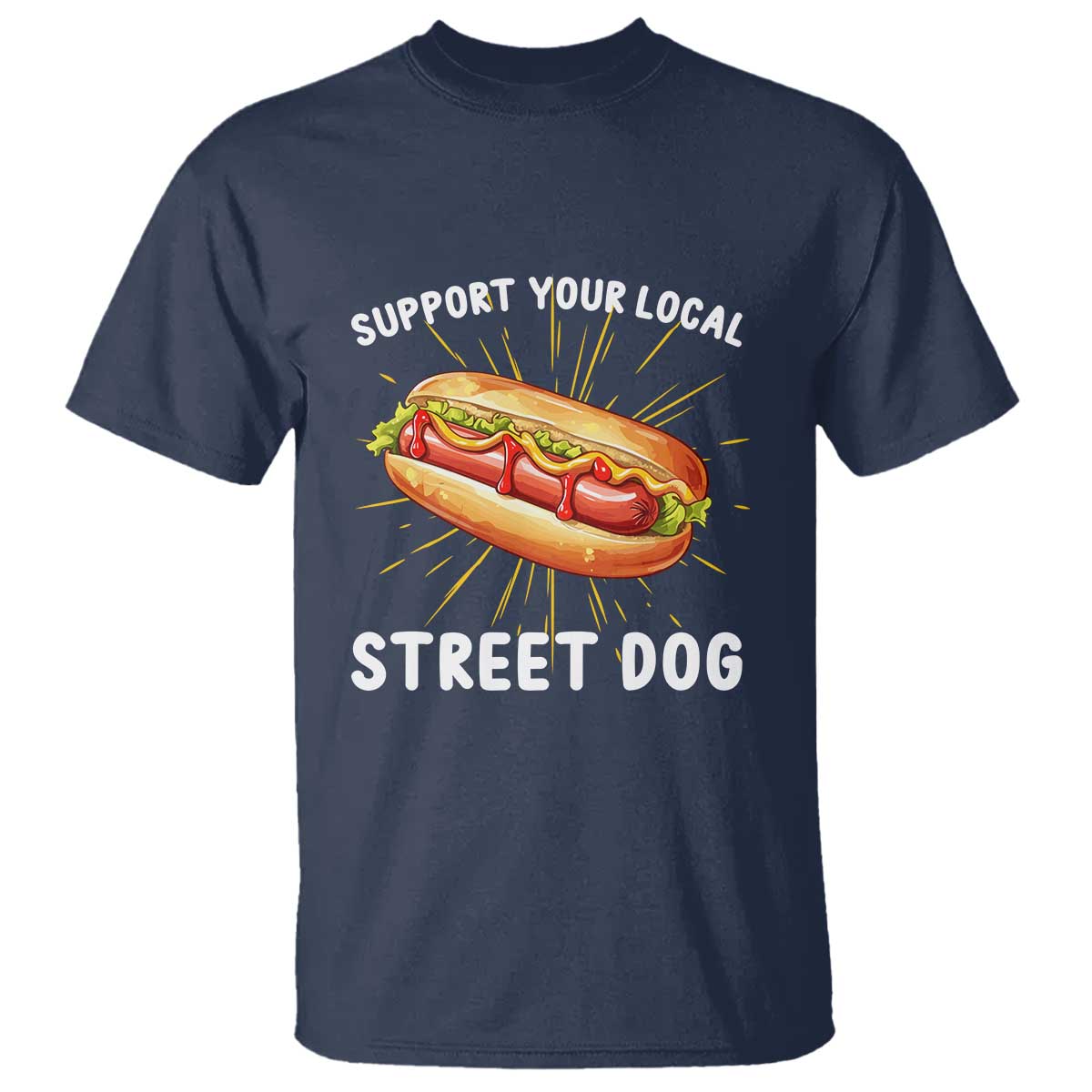 funny-hotdog-t-shirt-support-your-local-street-dog