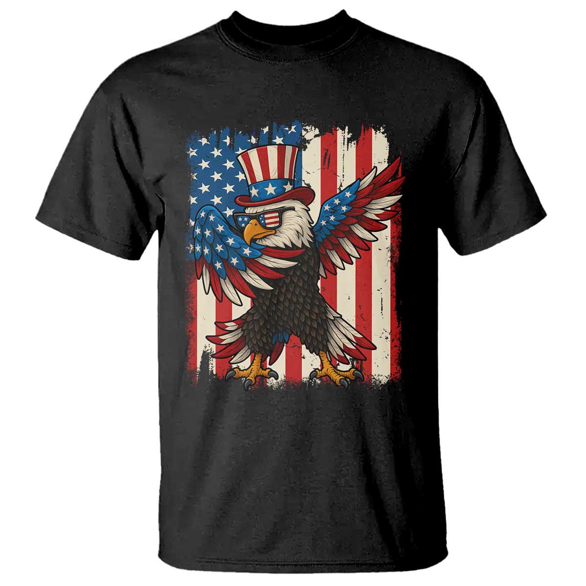 funny-patriotic-dabbing-american-flag-bald-eagle-4th-of-july-t-shirt