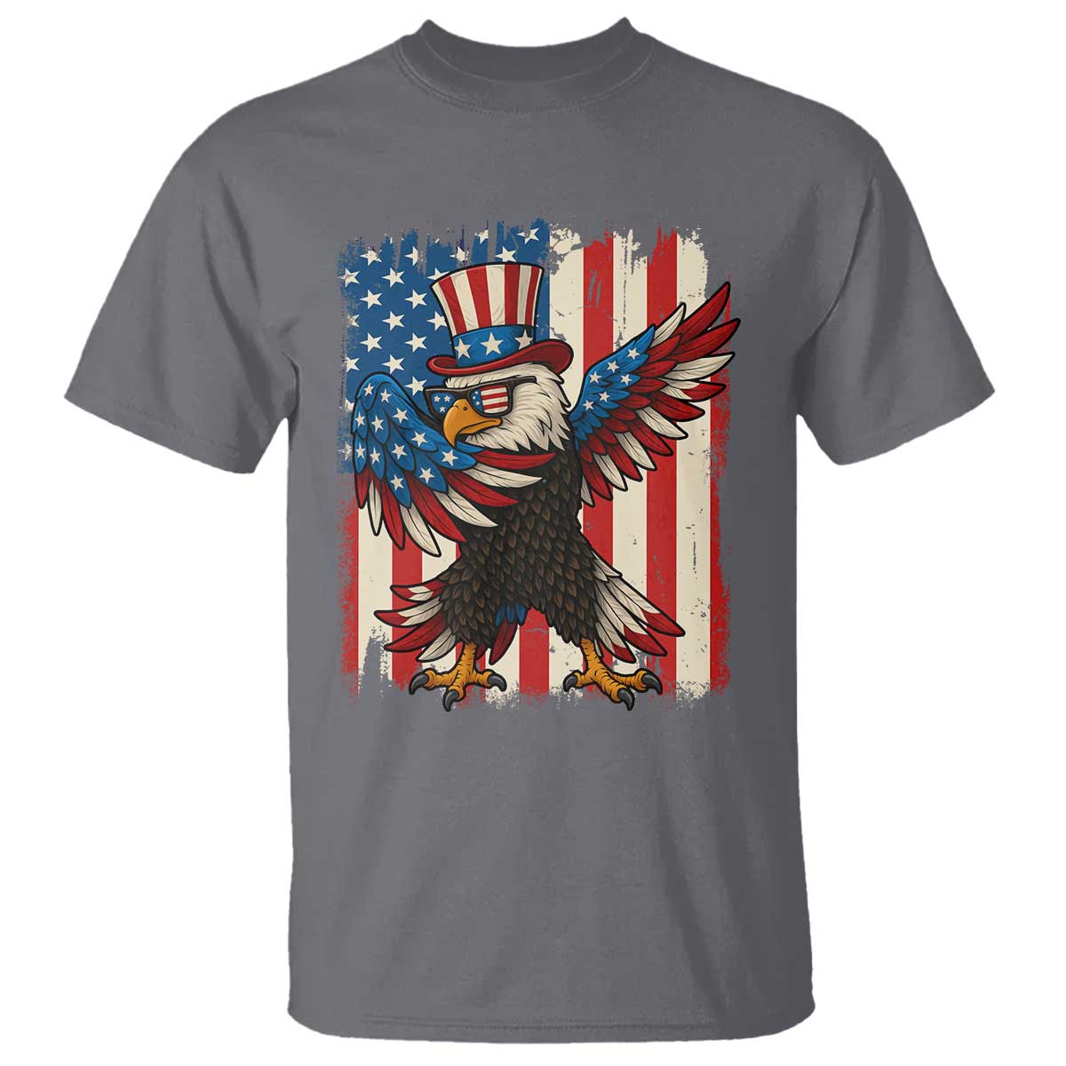 funny-patriotic-dabbing-american-flag-bald-eagle-4th-of-july-t-shirt
