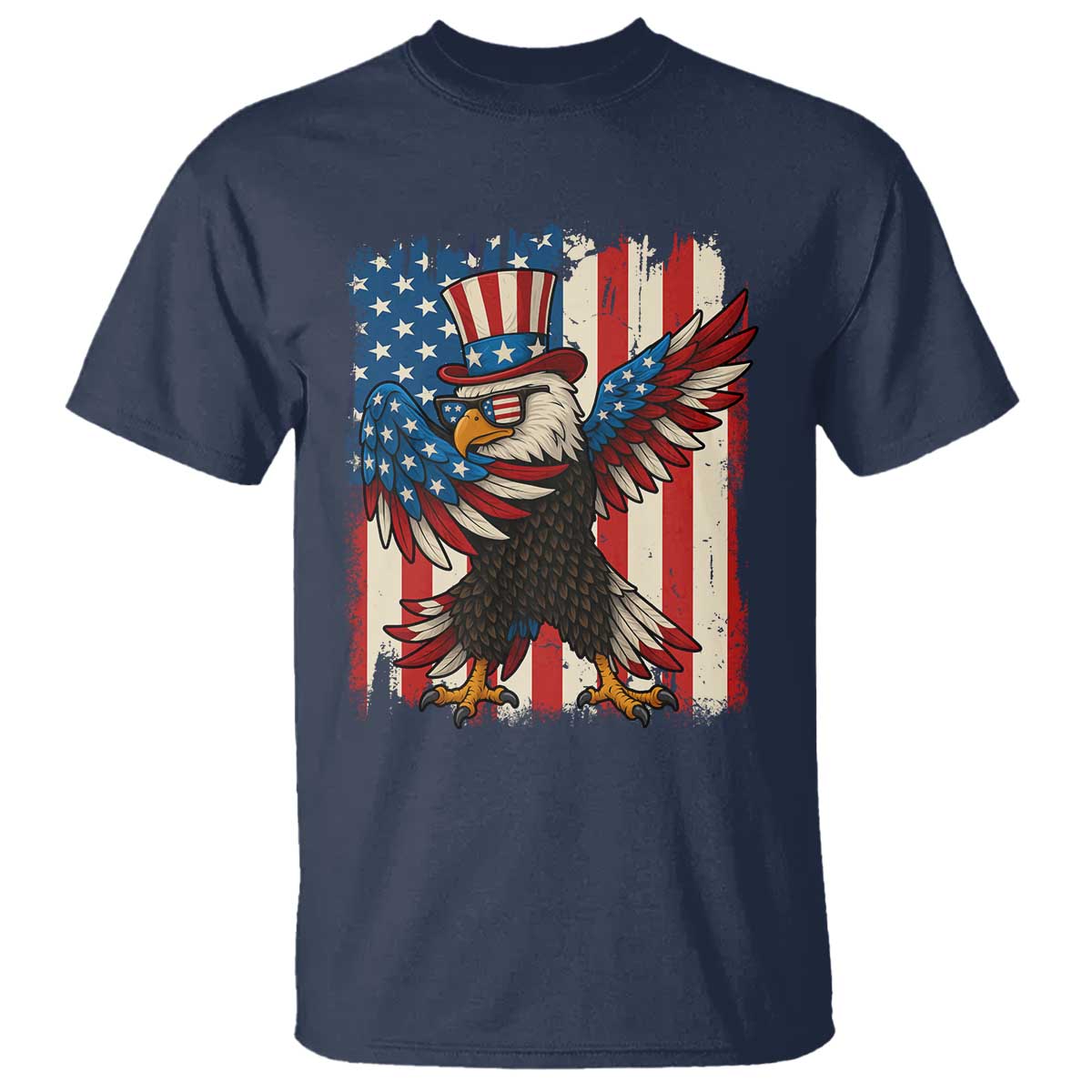 funny-patriotic-dabbing-american-flag-bald-eagle-4th-of-july-t-shirt