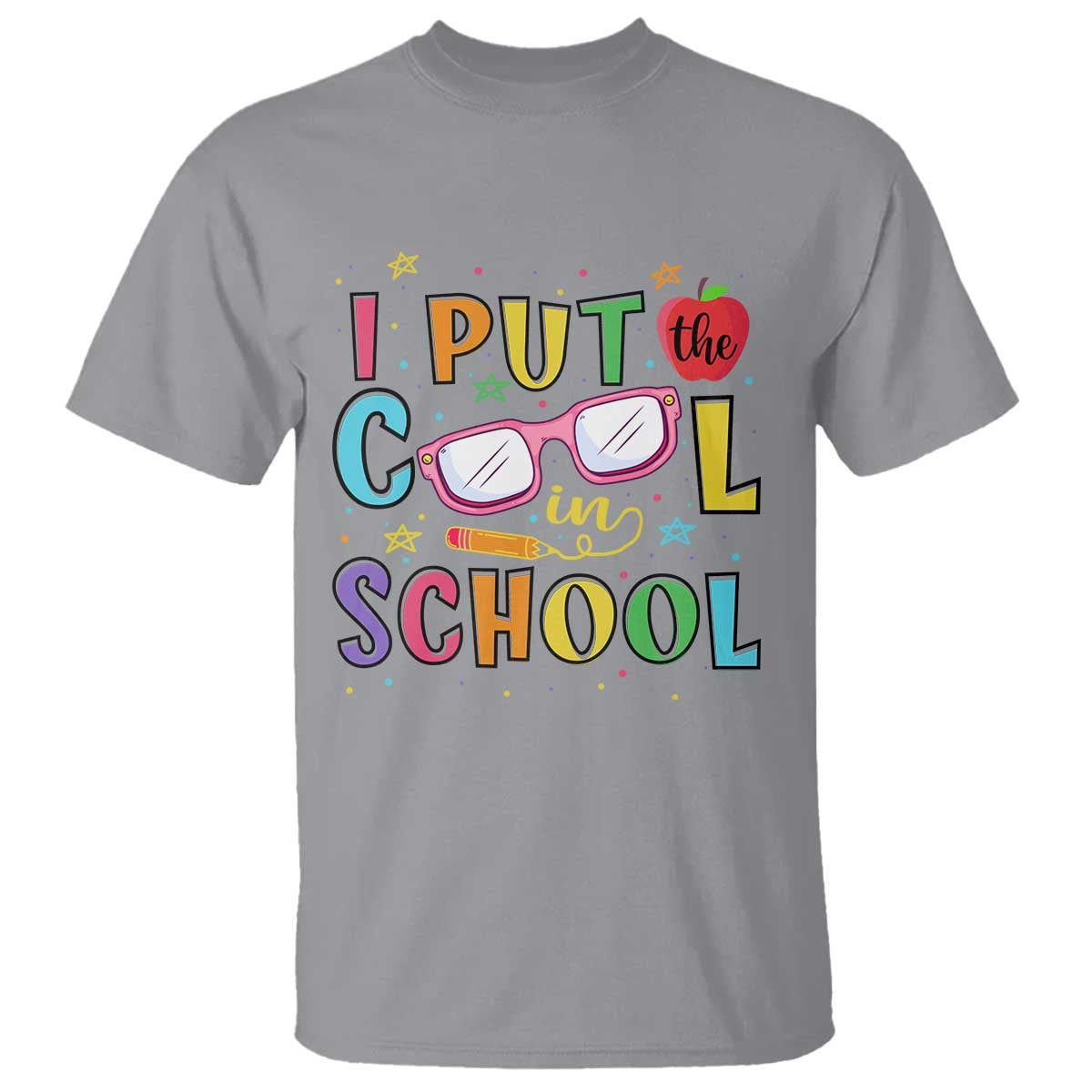i-put-the-cool-in-school-t-shirt-first-day-of-school-apple-glasses-pencil
