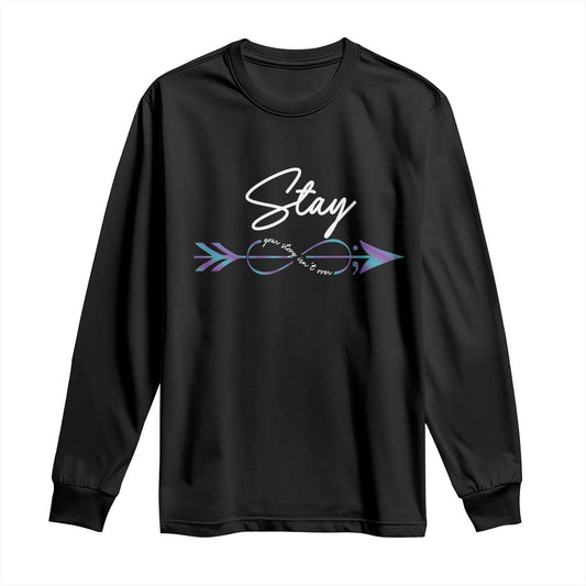 Suicide Prevention Support Long Sleeve Shirt Stay Your Story Isn't Over Arrow Semicolon
