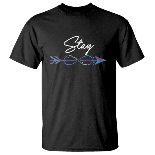 Suicide Prevention Support T Shirt Stay Your Story Isn't Over Arrow Semicolon