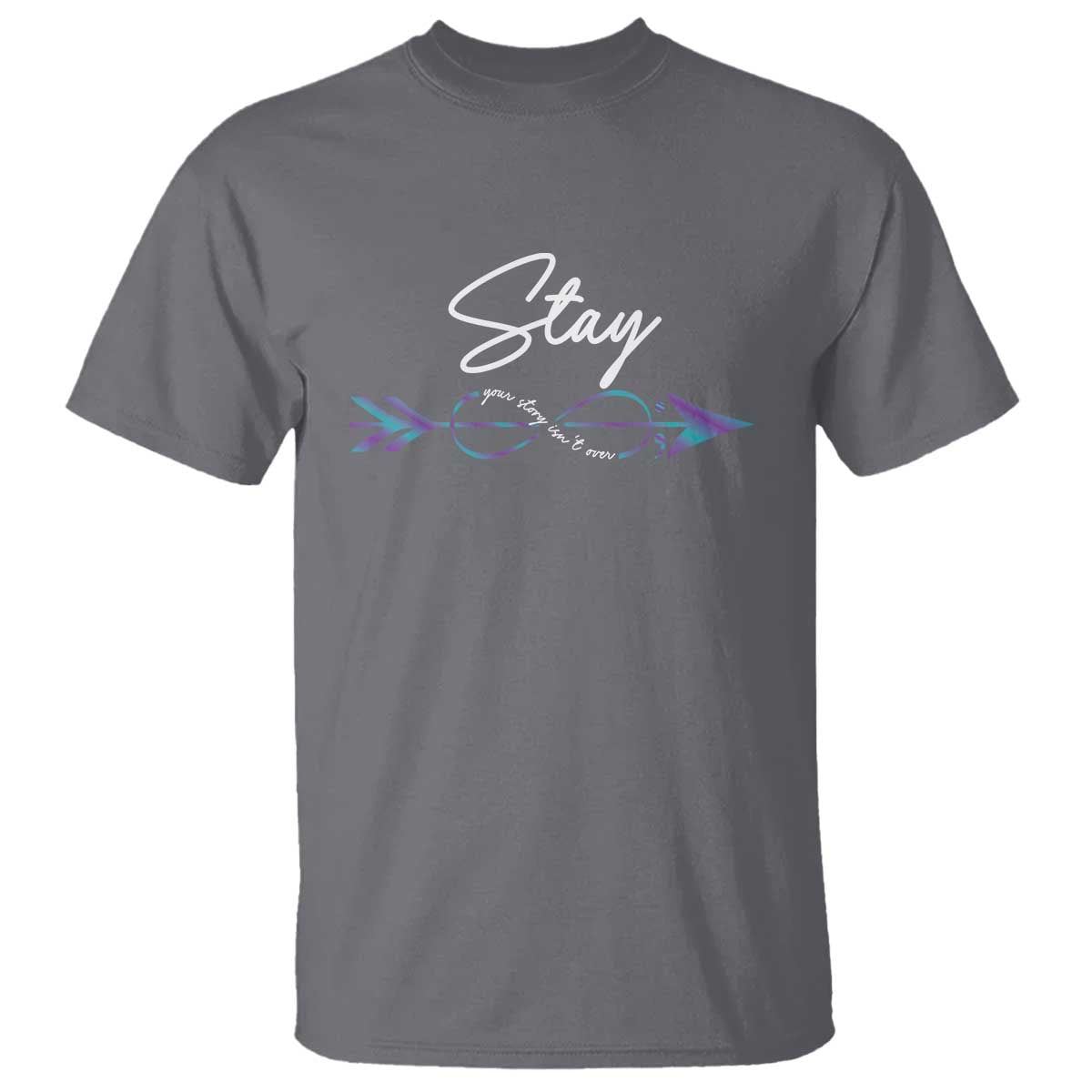 Suicide Prevention Support T Shirt Stay Your Story Isn't Over Arrow Semicolon