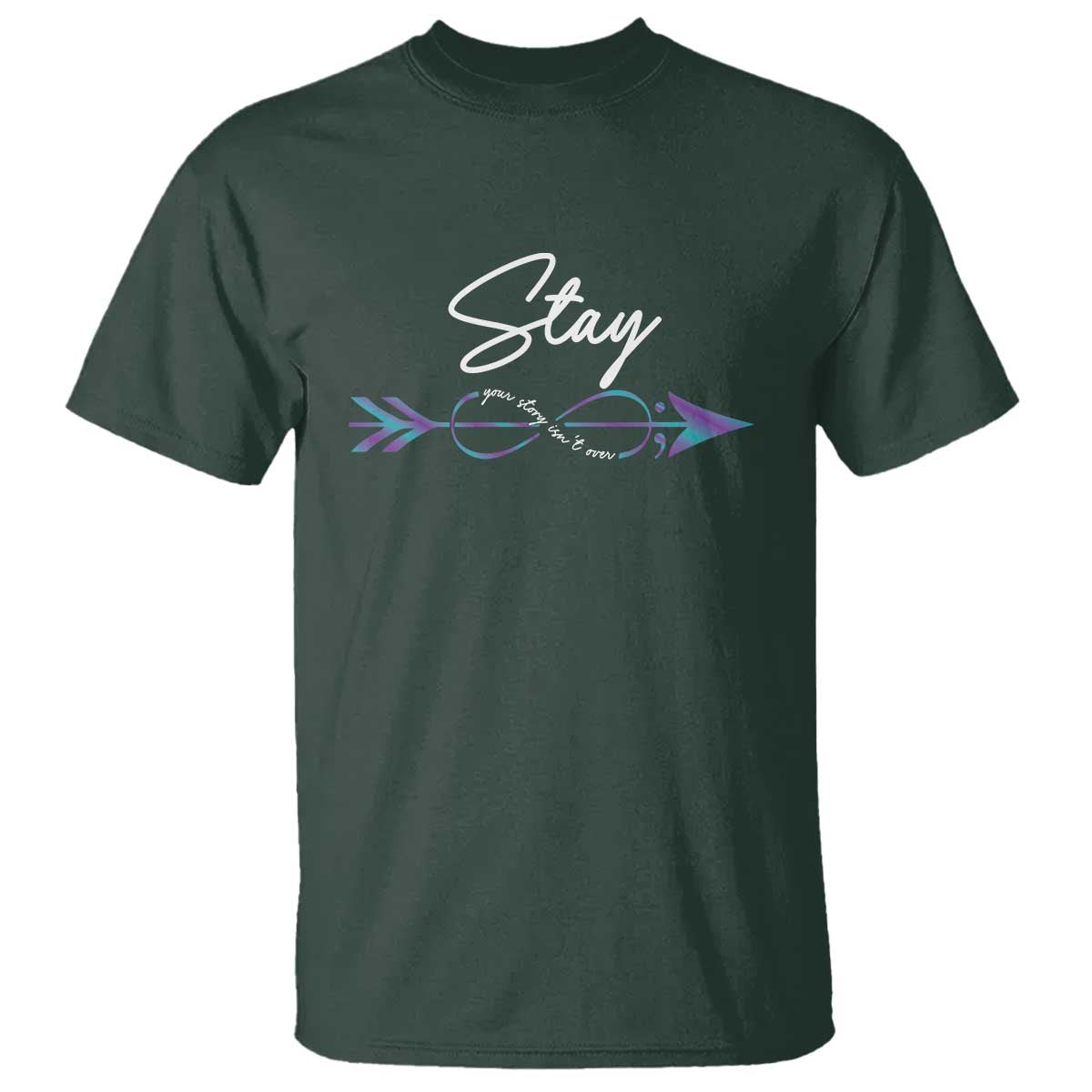 Suicide Prevention Support T Shirt Stay Your Story Isn't Over Arrow Semicolon