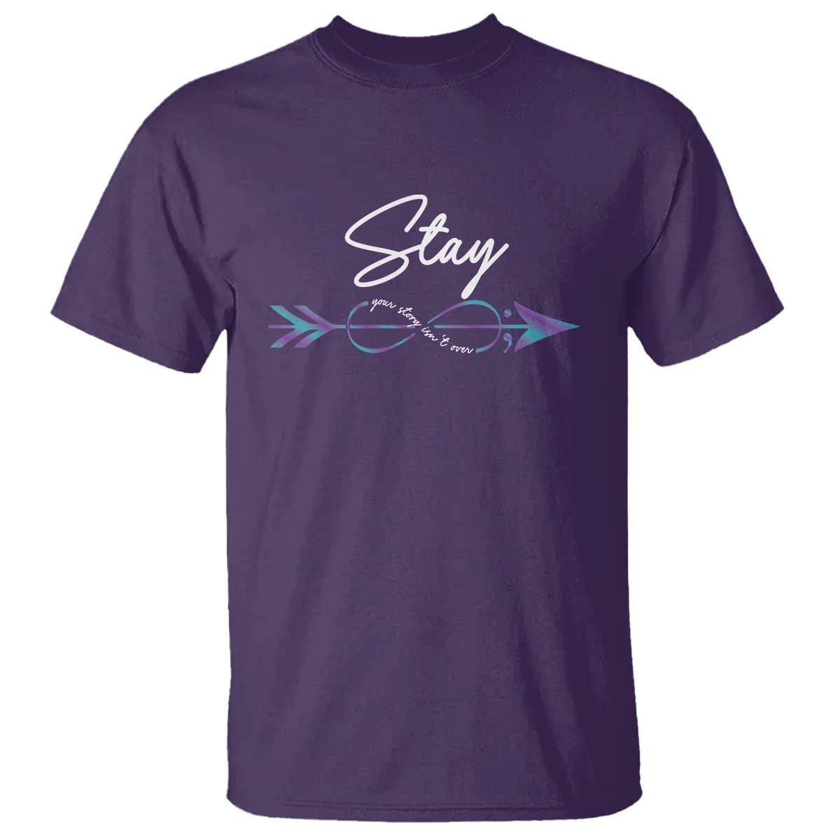 Suicide Prevention Support T Shirt Stay Your Story Isn't Over Arrow Semicolon
