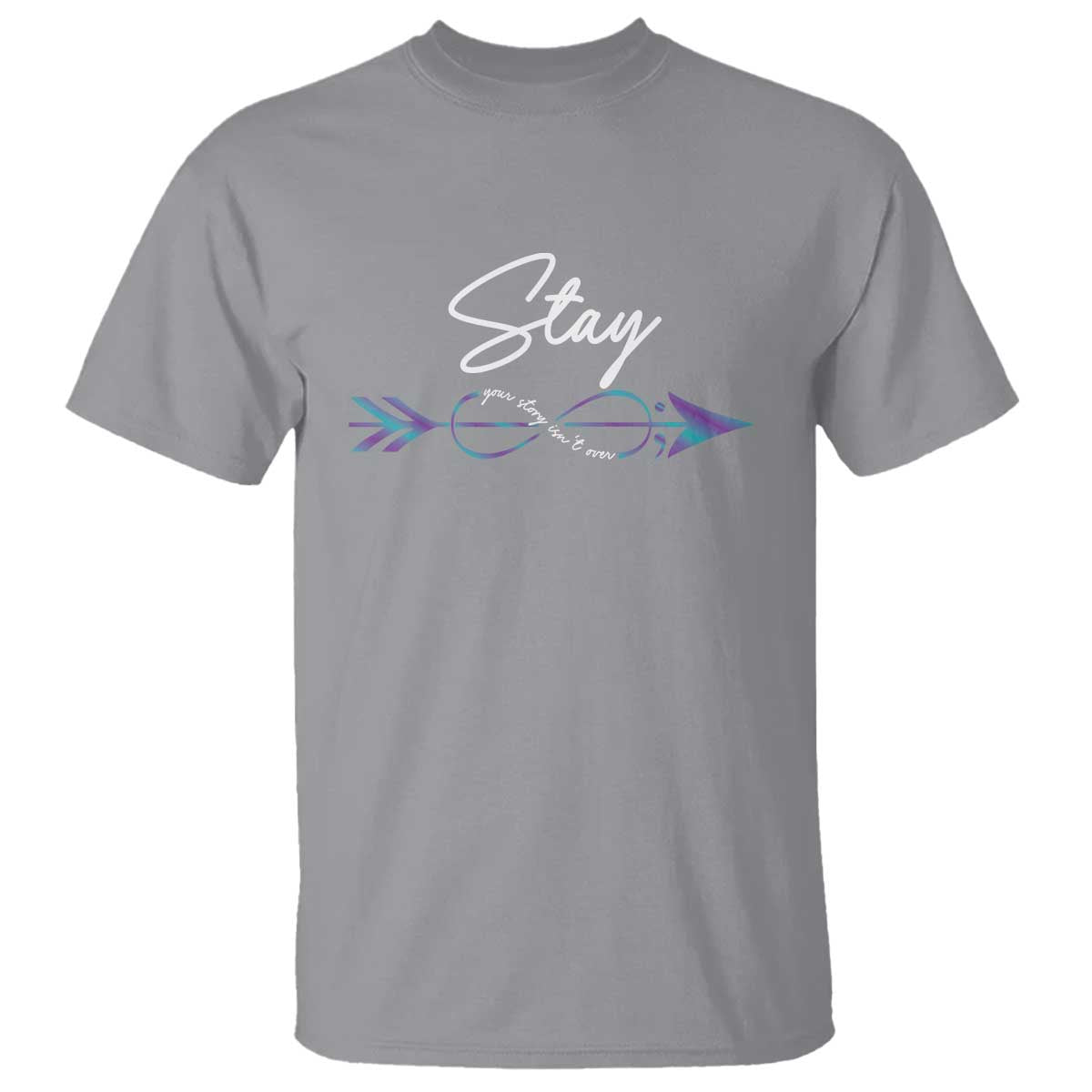 Suicide Prevention Support T Shirt Stay Your Story Isn't Over Arrow Semicolon