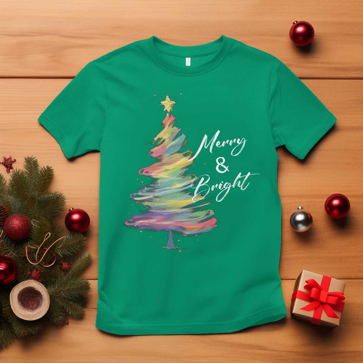 christmas-t-shirt-merry-and-bright-colorful-xmas-tree