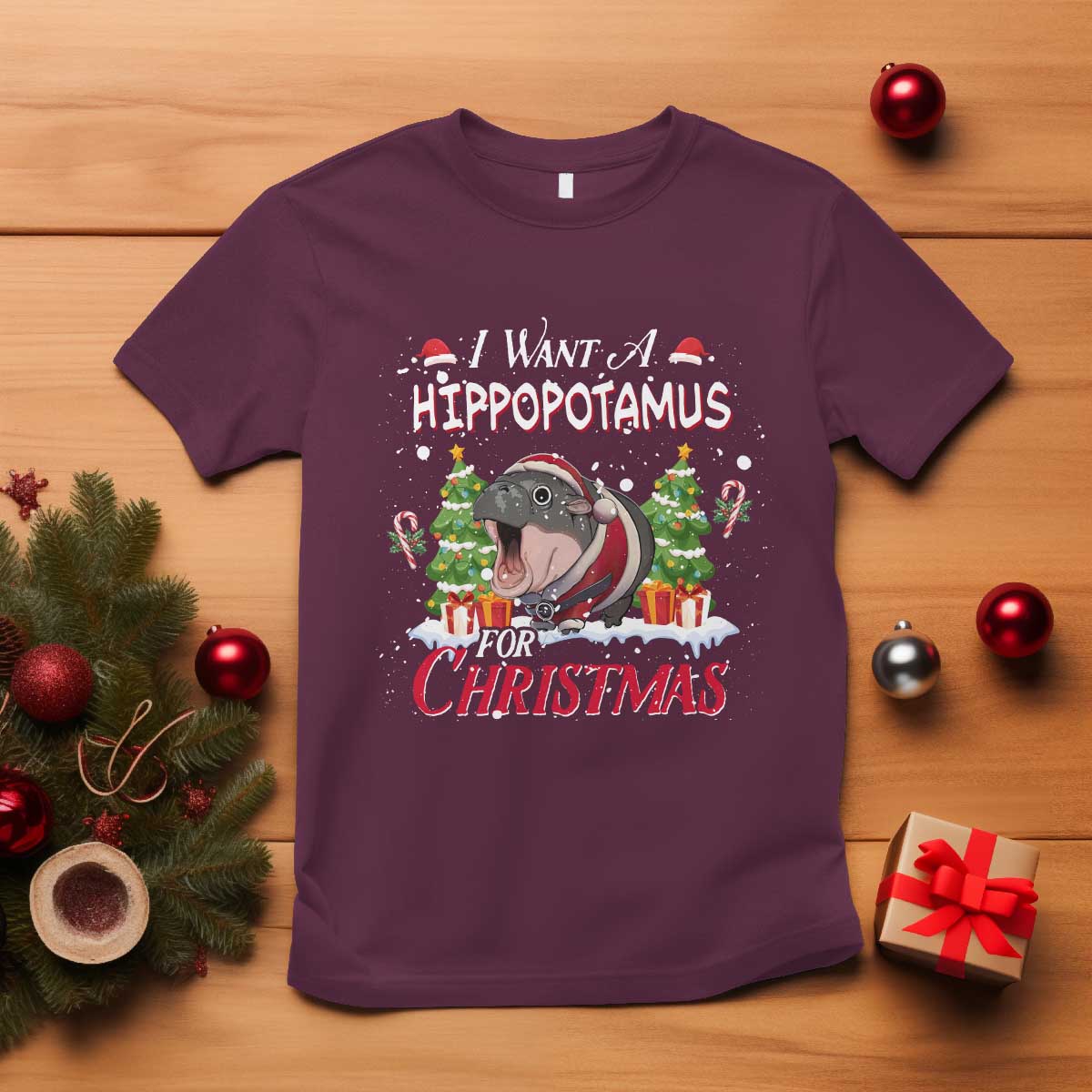 funny-moo-deng-christmas-t-shirt-i-want-a-hippopotamus-for-christmas-santa-baby-pygmy