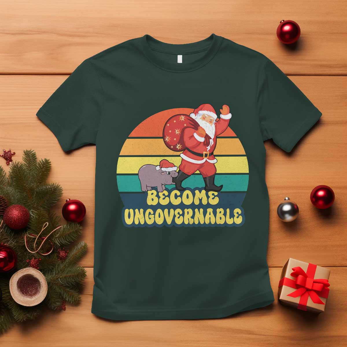 funny-moo-deng-christmas-t-shirt-become-ungovernable-xmas-santa