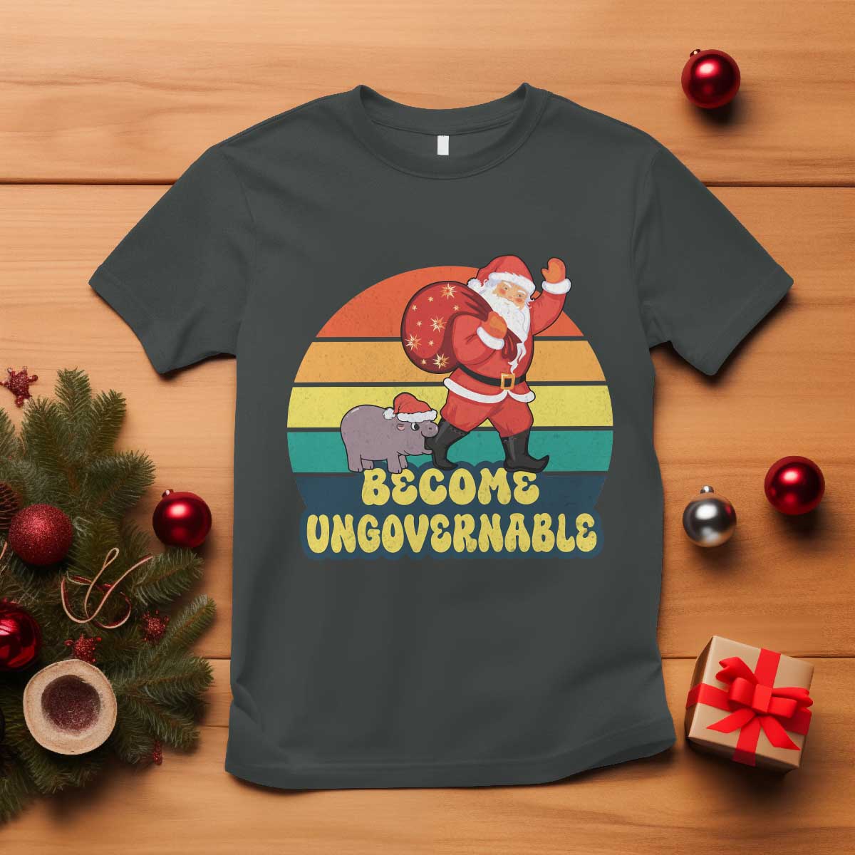 funny-moo-deng-christmas-t-shirt-become-ungovernable-xmas-santa