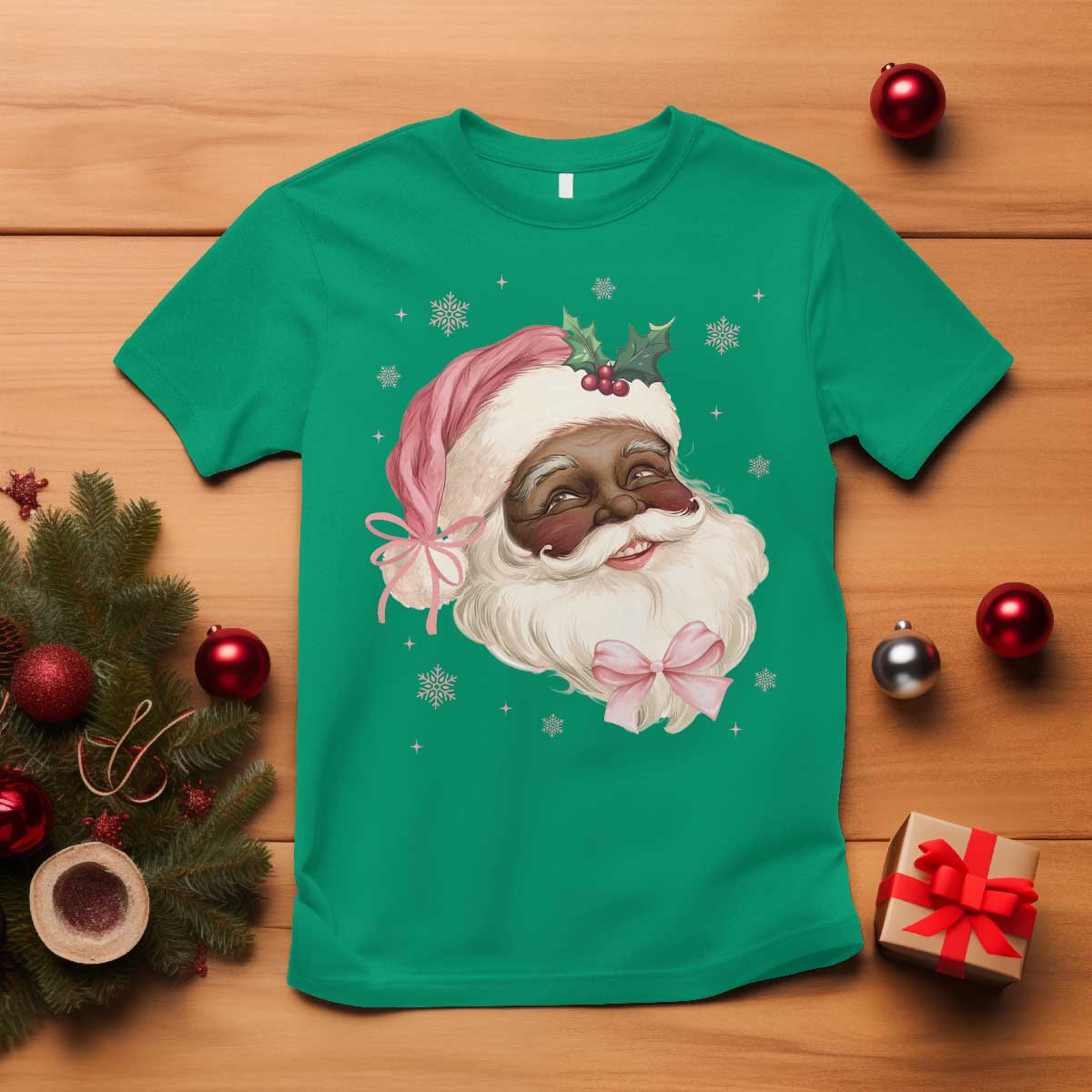 christmas-coquette-pink-black-santa-bow-t-shirt