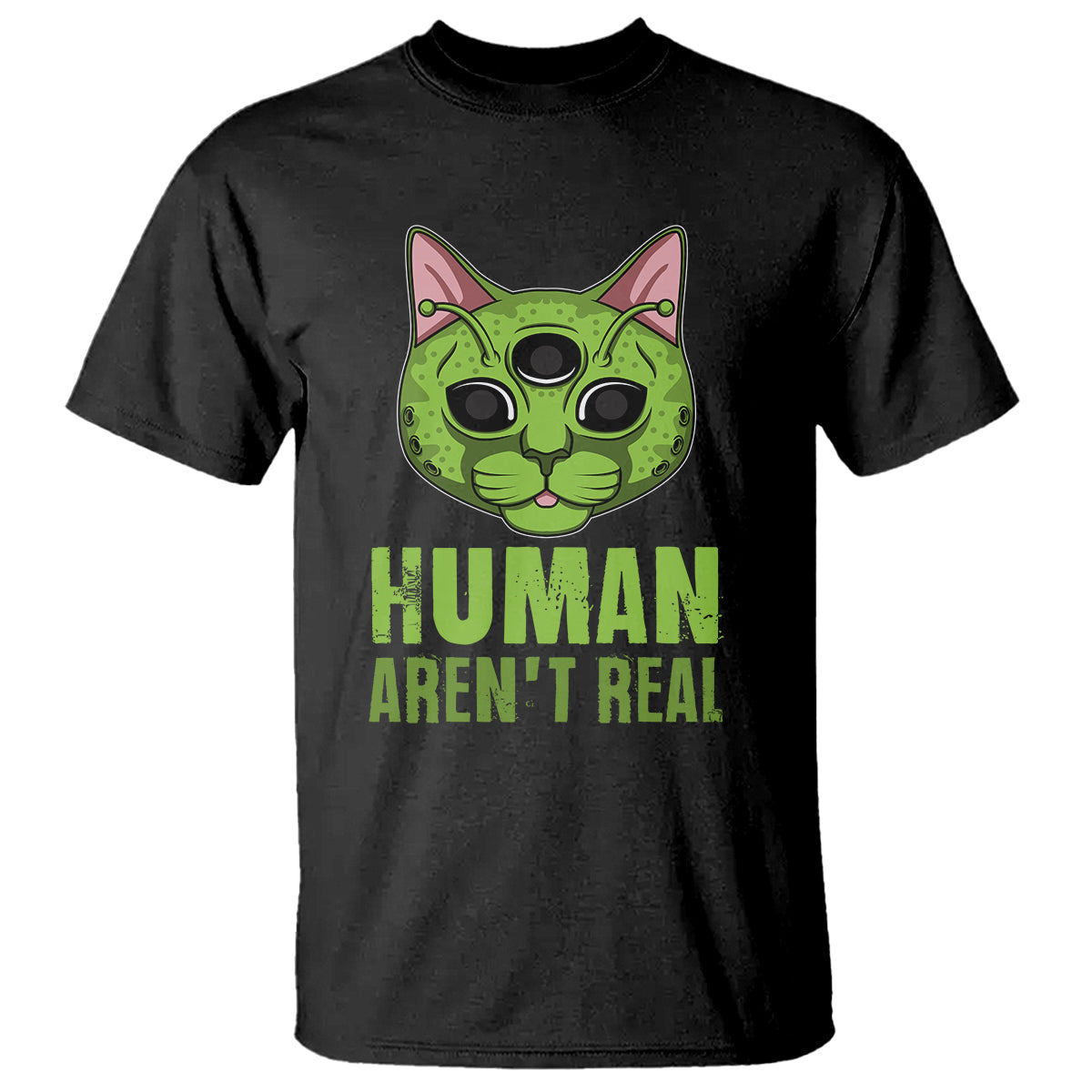 funny-alien-cat-t-shirt-human-arent-real-cute-mythical-creature