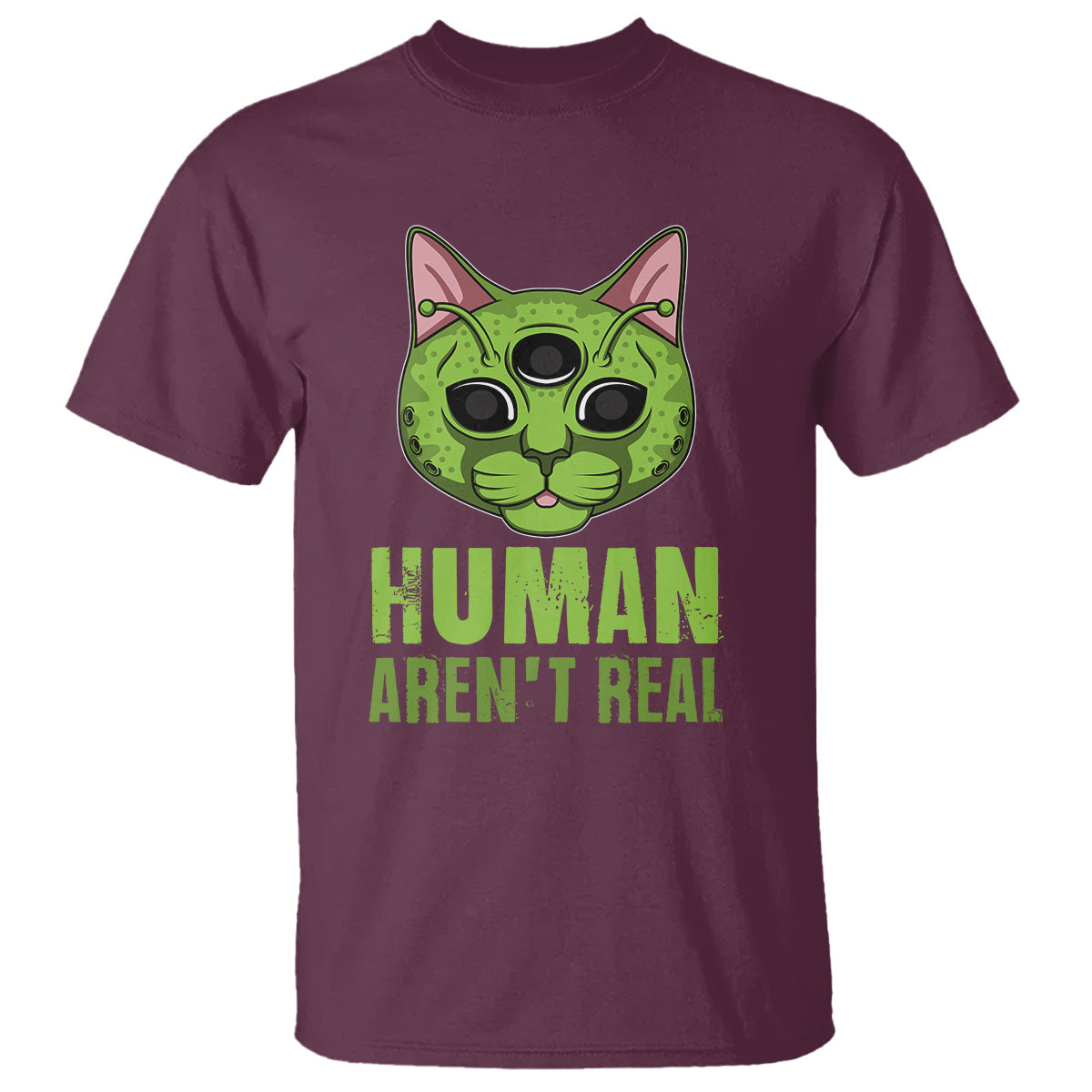 funny-alien-cat-t-shirt-human-arent-real-cute-mythical-creature