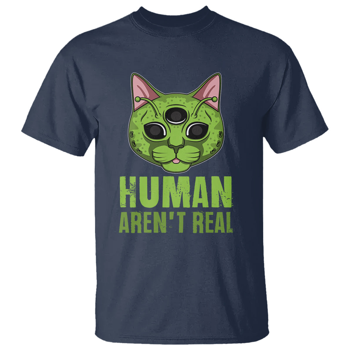 funny-alien-cat-t-shirt-human-arent-real-cute-mythical-creature