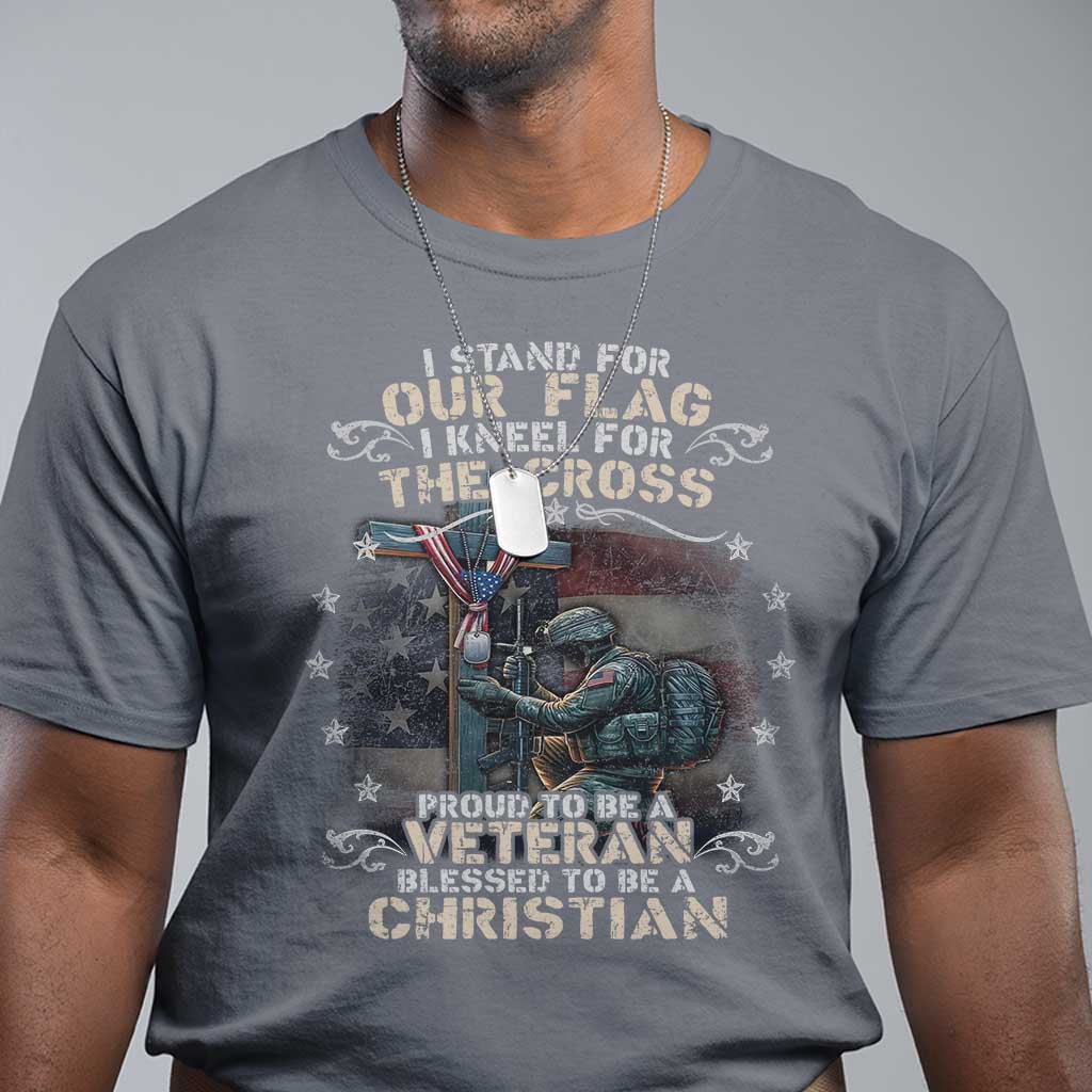 i-stand-for-our-flag-i-kneel-for-the-cross-proud-christian-veteran-t-shirt
