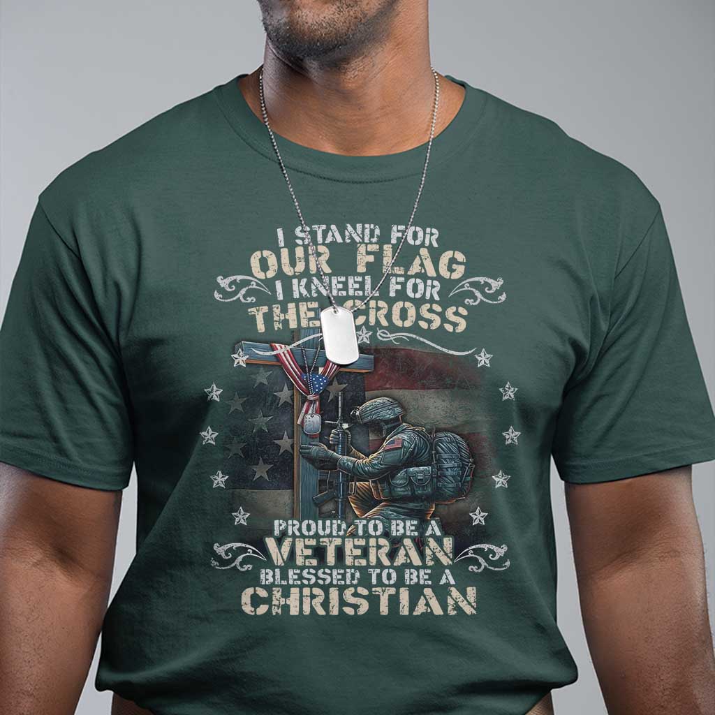 i-stand-for-our-flag-i-kneel-for-the-cross-proud-christian-veteran-t-shirt