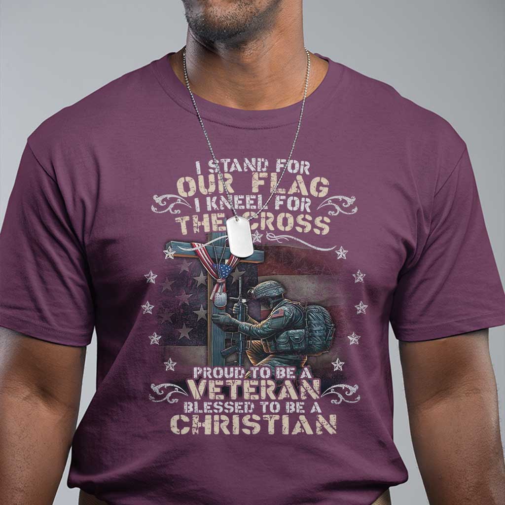 i-stand-for-our-flag-i-kneel-for-the-cross-proud-christian-veteran-t-shirt