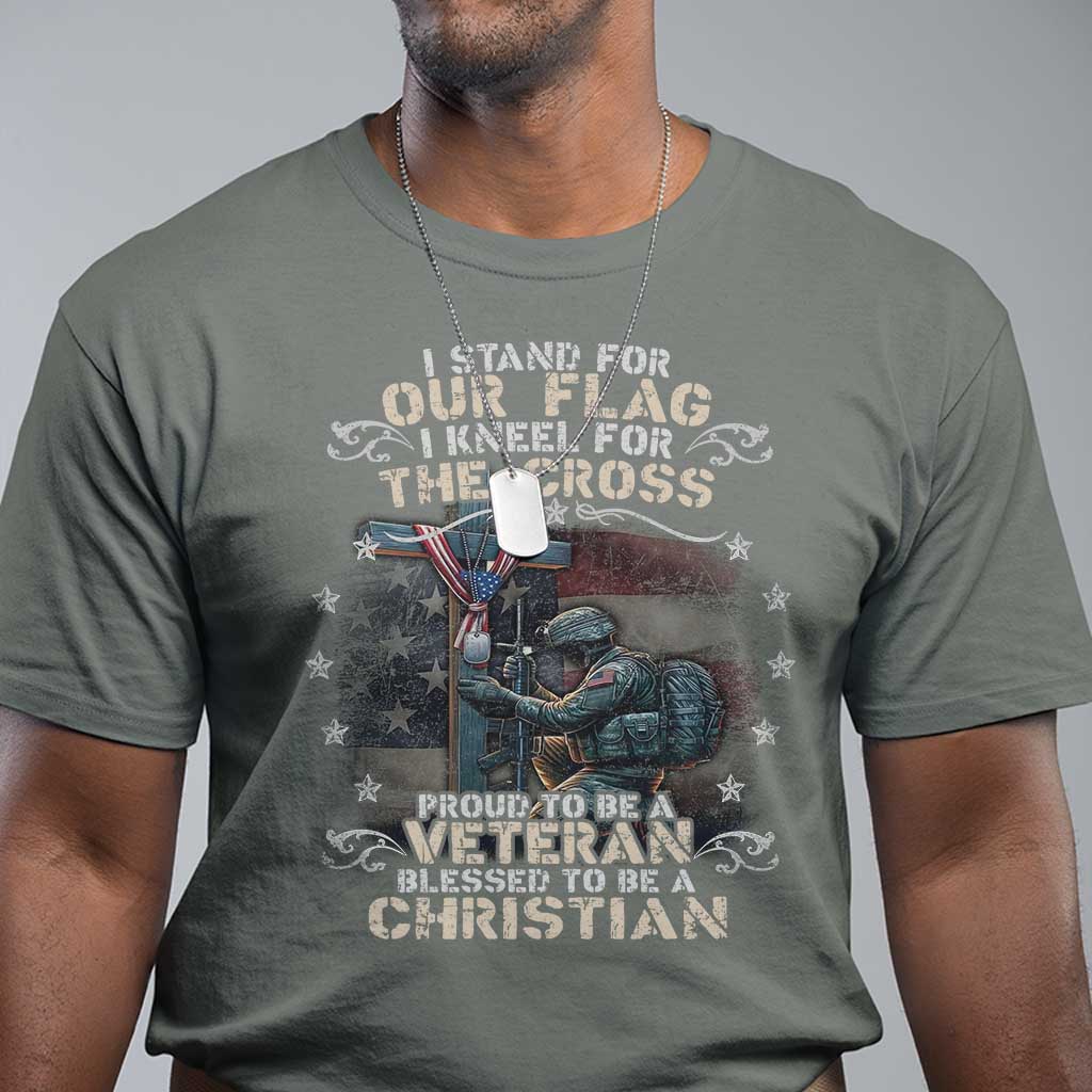 i-stand-for-our-flag-i-kneel-for-the-cross-proud-christian-veteran-t-shirt