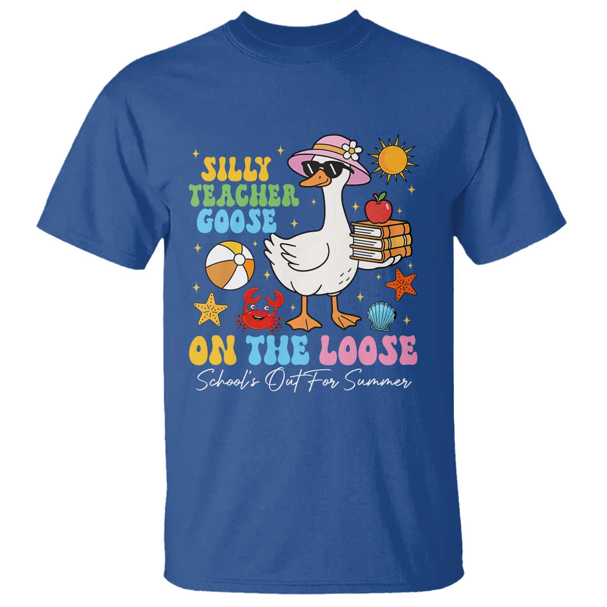 funny-schools-out-for-summer-teacher-t-shirt-silly-teacher-goose-on-the-loose-summer-break