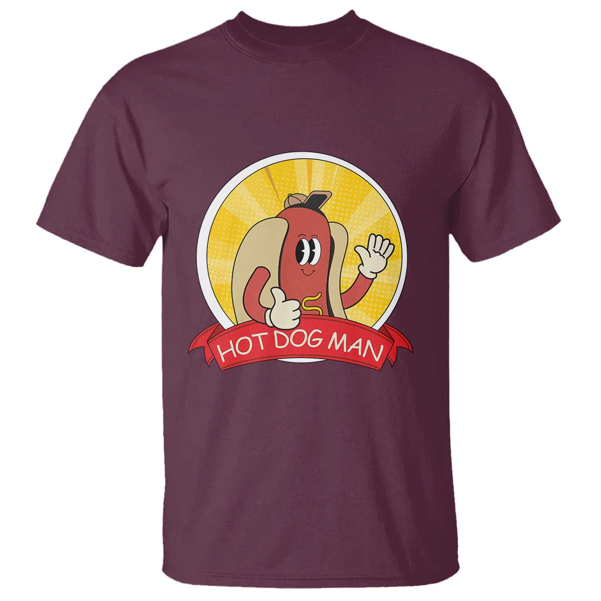 hot-dog-man-t-shirt-vintage-comic-retro