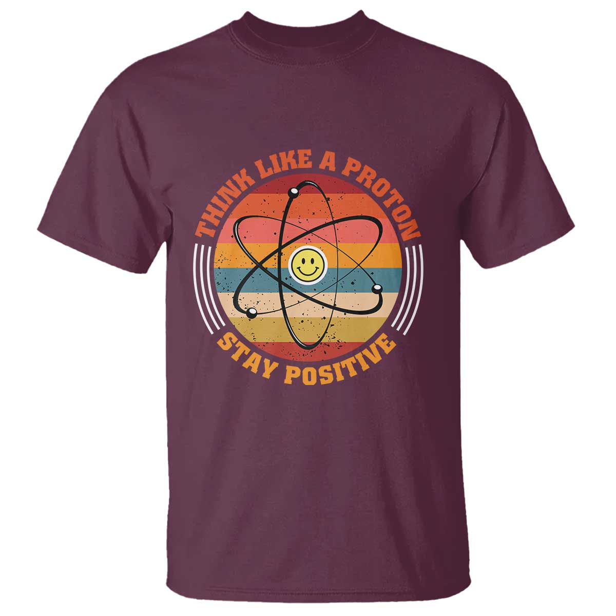 chemistry-science-t-shirt-think-like-a-proton-stay-positive-retro-elements