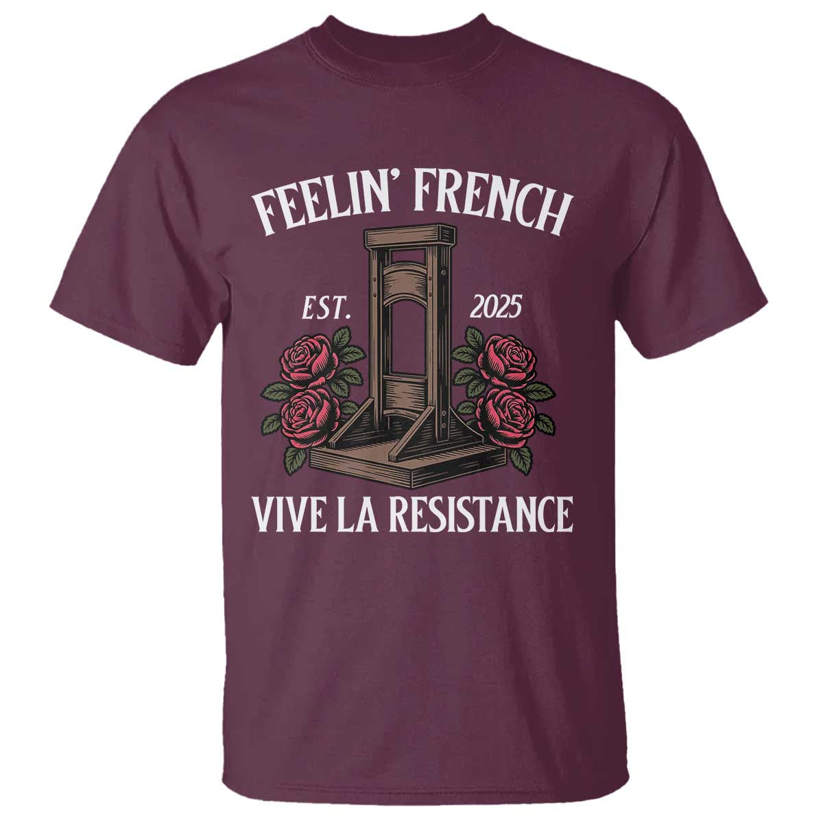 funny-feelin-french-vive-la-resistance-2025-t-shirt-vintage-rose-guillotine