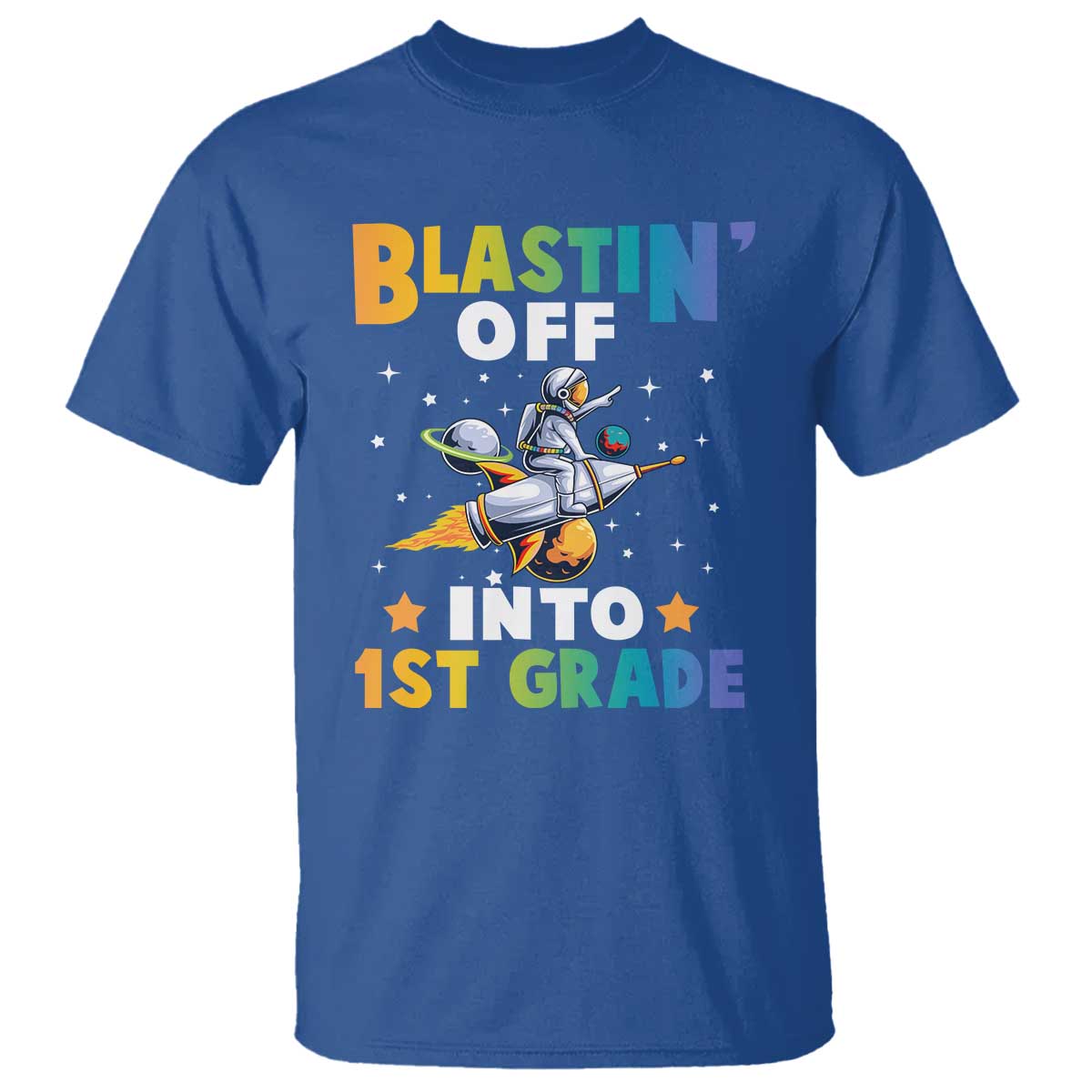 funny-back-to-school-space-t-shirt-blastin-off-into-1st-grade-astronaut-rocket