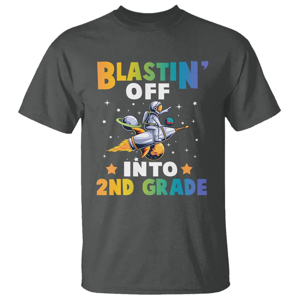 funny-back-to-school-space-t-shirt-blastin-off-into-2nd-grade-astronaut-rocket