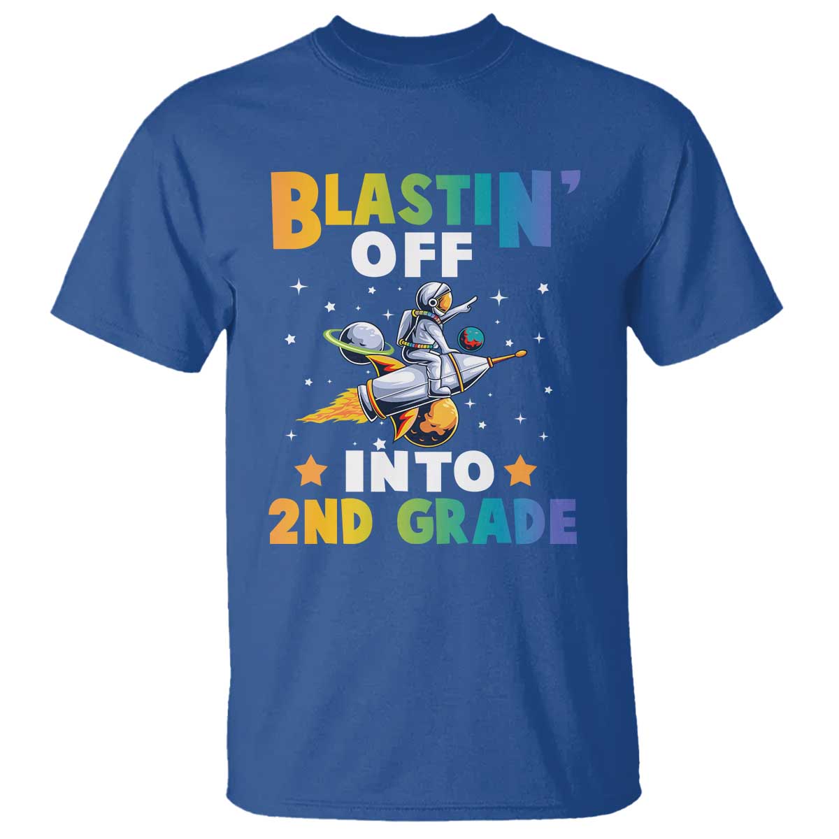 funny-back-to-school-space-t-shirt-blastin-off-into-2nd-grade-astronaut-rocket