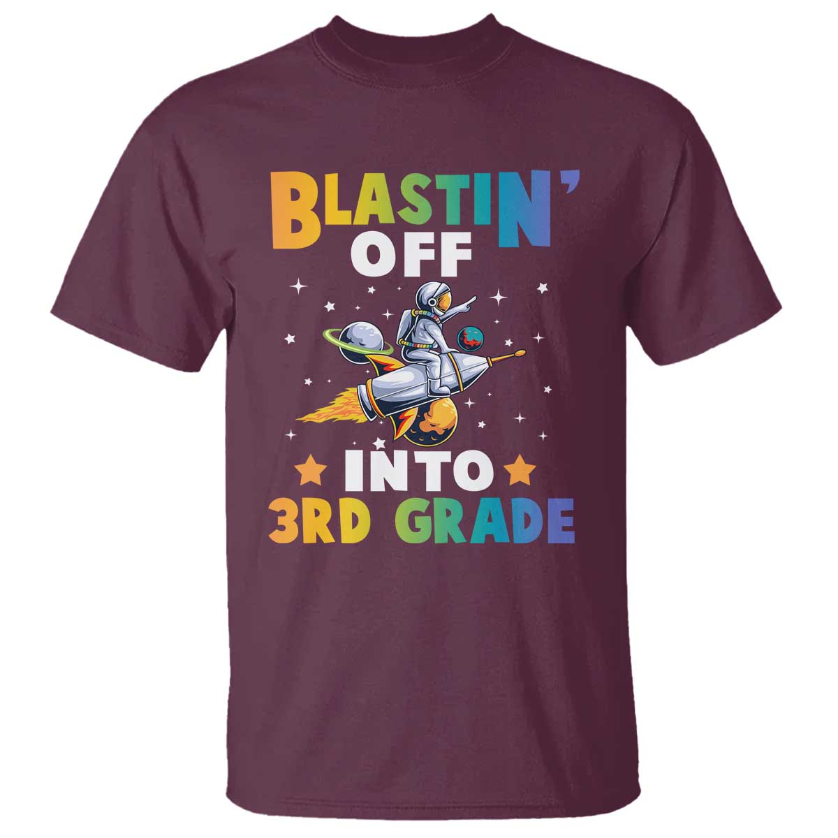 funny-back-to-school-space-t-shirt-blastin-off-into-3rd-grade-astronaut-rocket