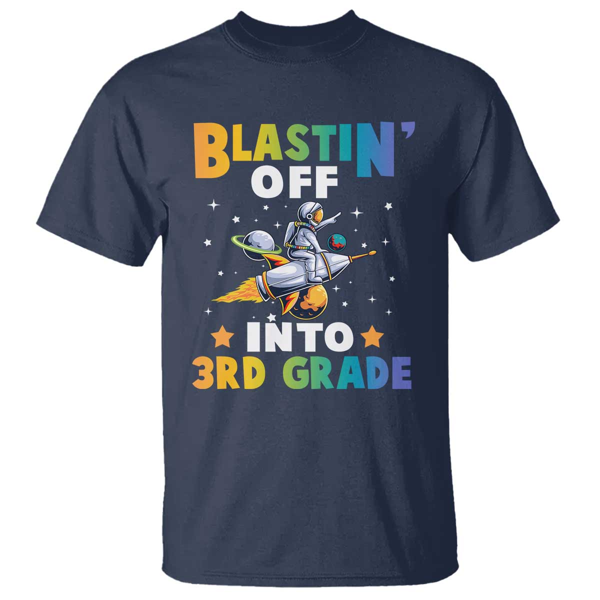 funny-back-to-school-space-t-shirt-blastin-off-into-3rd-grade-astronaut-rocket