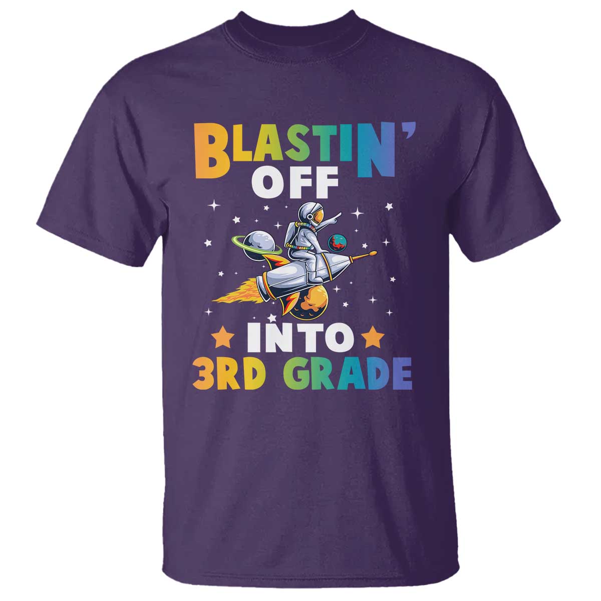 funny-back-to-school-space-t-shirt-blastin-off-into-3rd-grade-astronaut-rocket