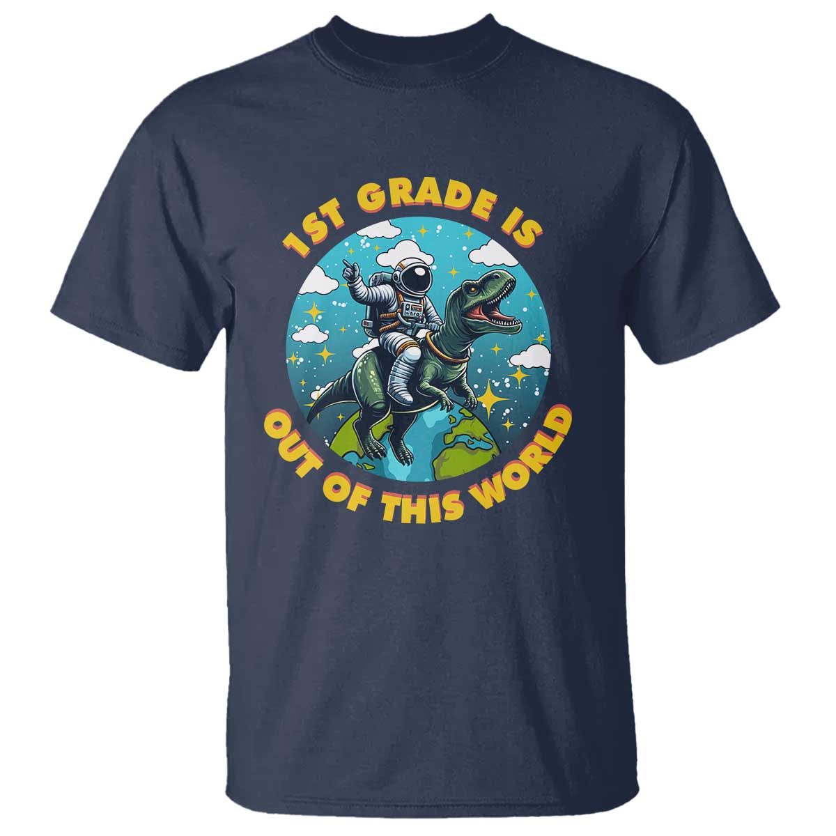 funny-back-to-school-space-t-shirt-2nd-grade-is-out-of-this-world-dinosaur-astronaut-planet