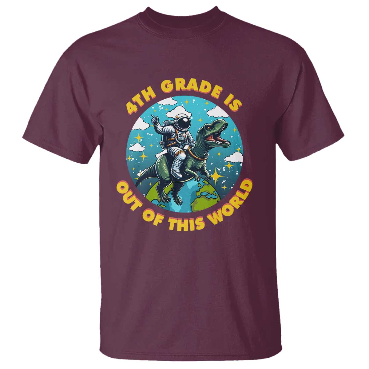 funny-back-to-school-space-t-shirt-4th-grade-is-out-of-this-world-dinosaur-astronaut-planet