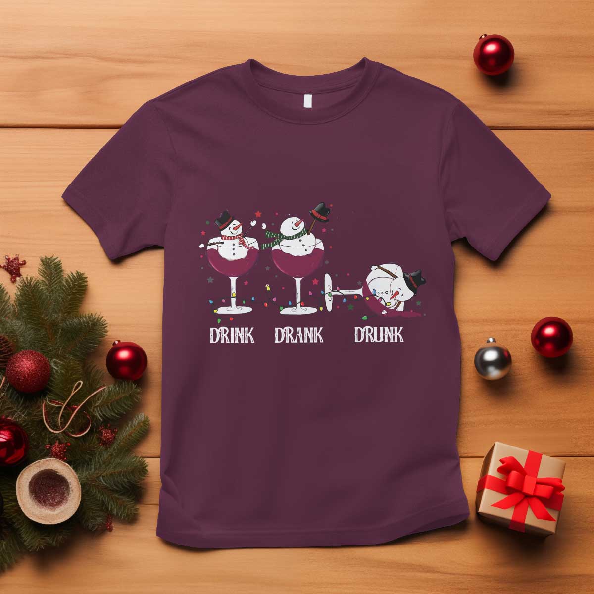 funny-christmas-wine-t-shirt-drink-drank-drunk-snowman-xmas