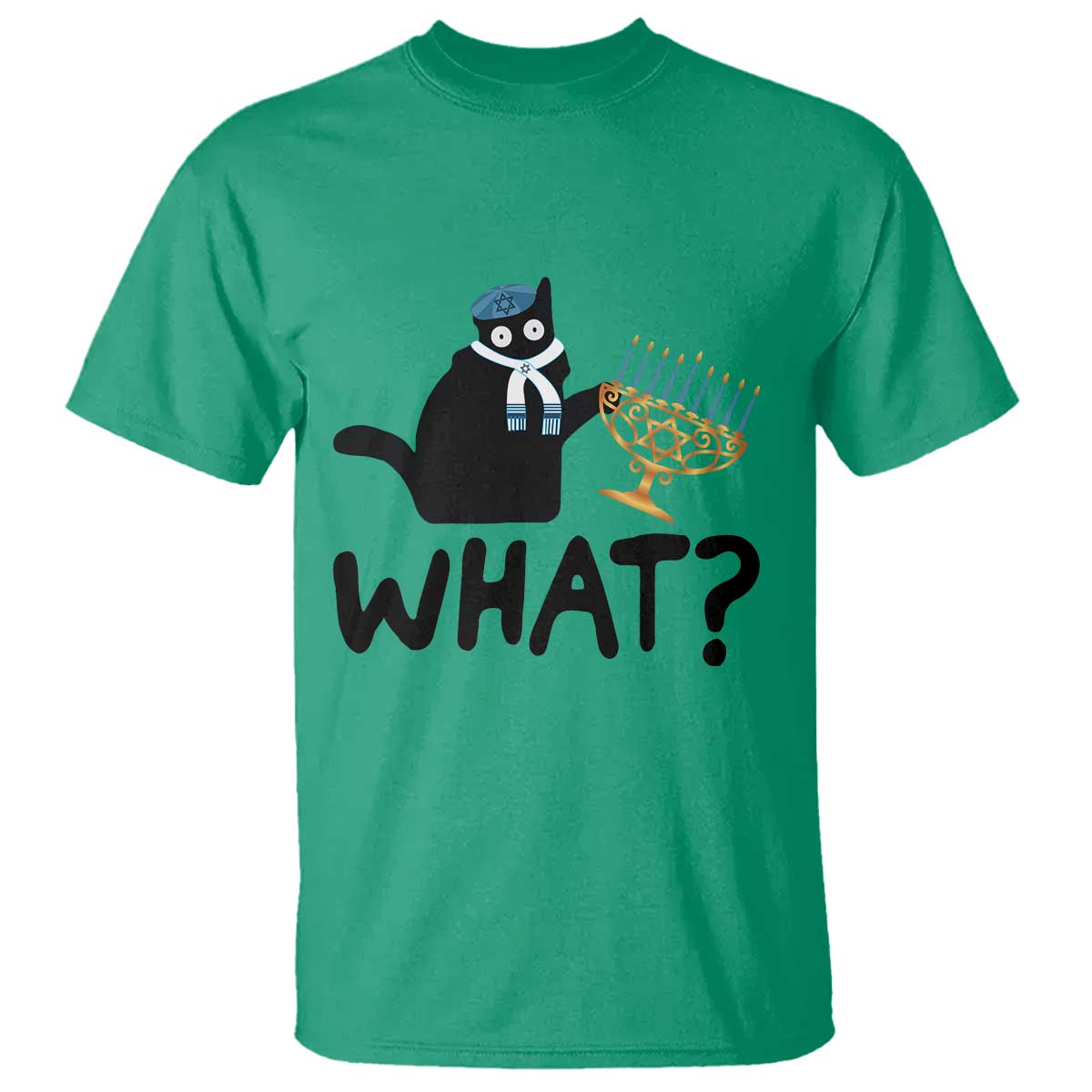 funny-what-hanukkah-black-cat-t-shirt