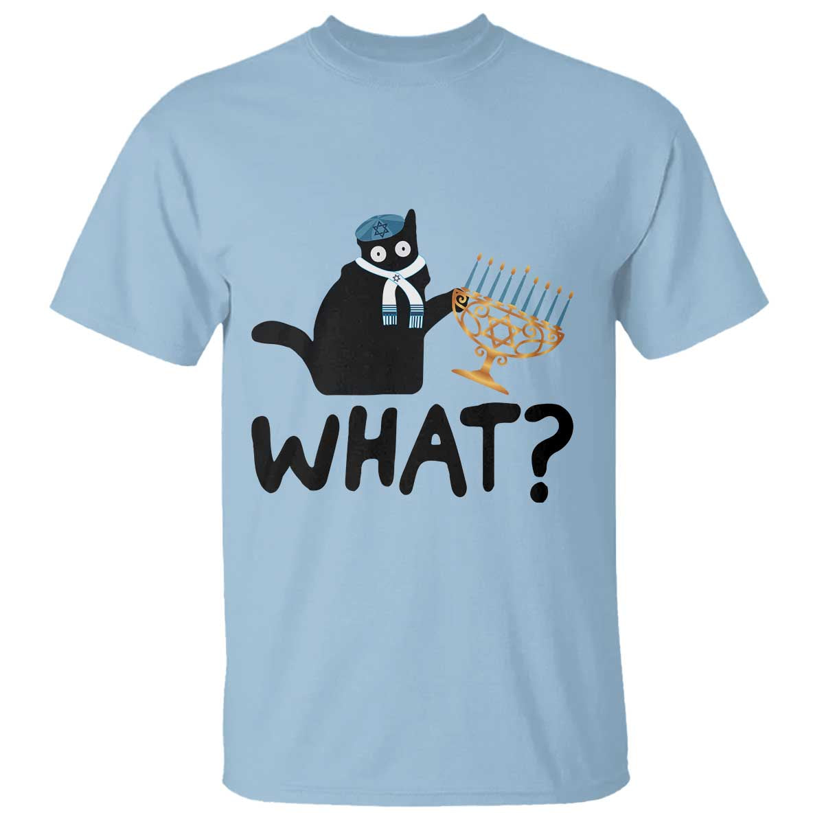 funny-what-hanukkah-black-cat-t-shirt