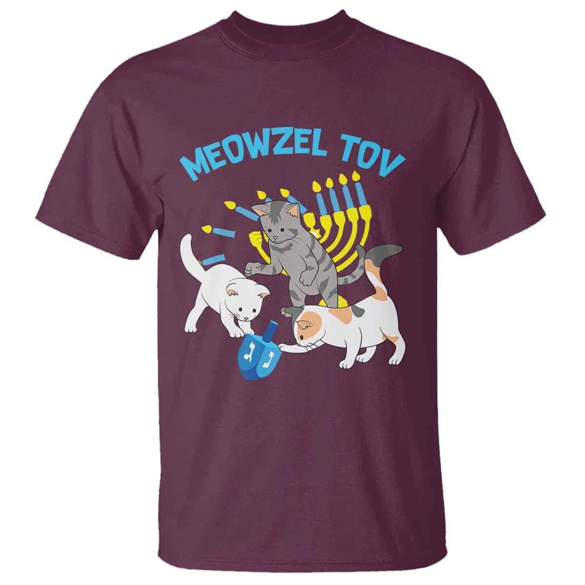 funny-hanukkah-cats-t-shirt-meowzel-tov-dreidels-menorah-chanukah-jewish-festival