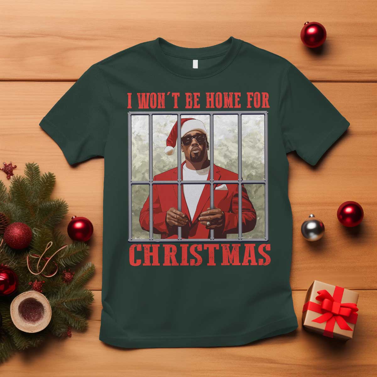 funny-santa-diddy-christmas-t-shirt-i-wont-be-home-for-xmas