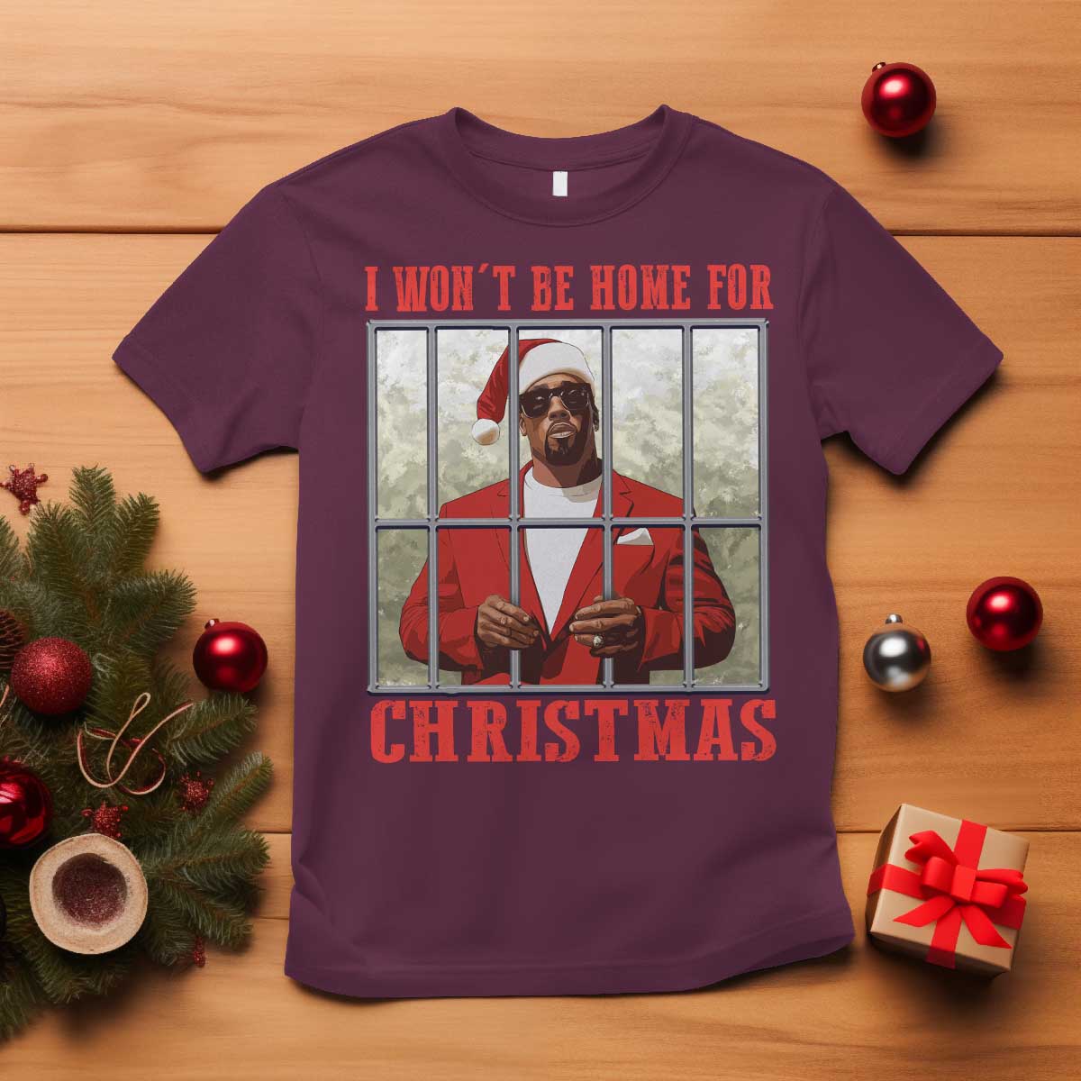 funny-santa-diddy-christmas-t-shirt-i-wont-be-home-for-xmas