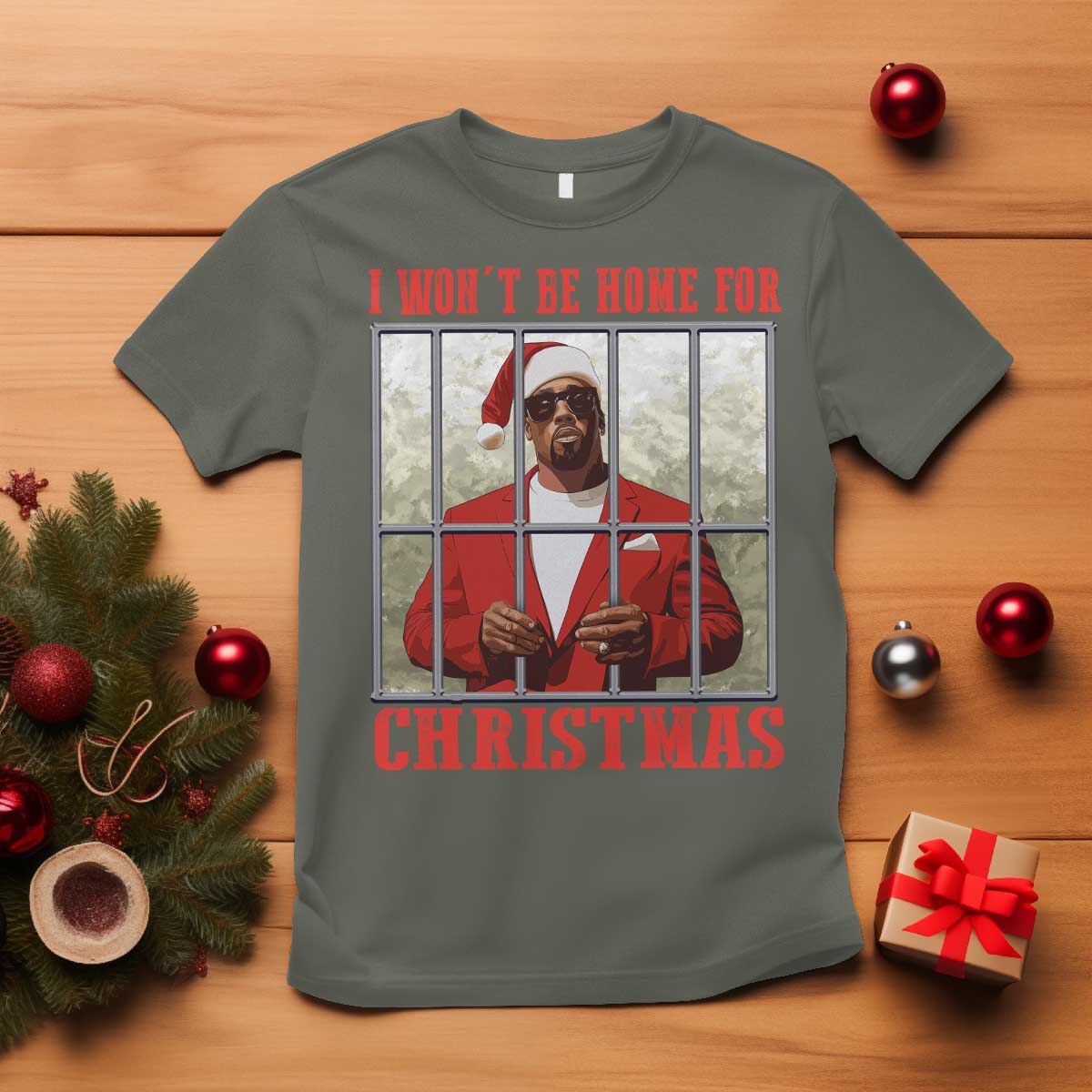 funny-santa-diddy-christmas-t-shirt-i-wont-be-home-for-xmas