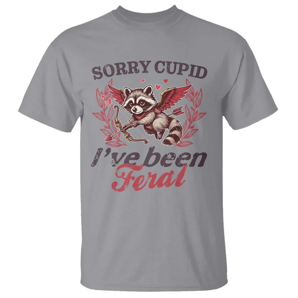 funny-sorry-cupid-ive-been-feral-t-shirt-valentines-day-cupid-racoon