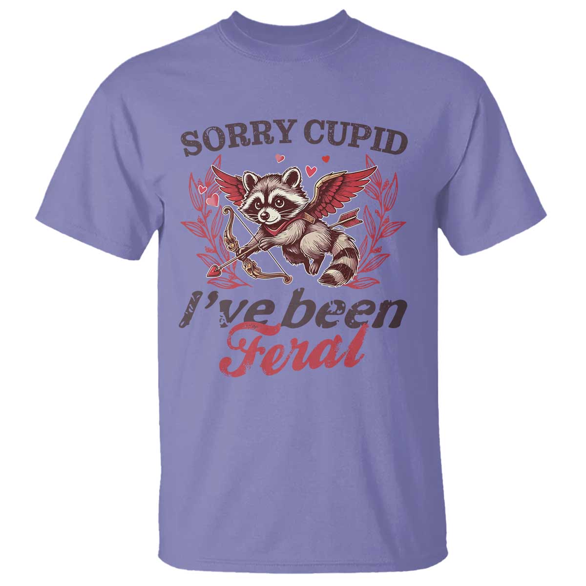 funny-sorry-cupid-ive-been-feral-t-shirt-valentines-day-cupid-racoon