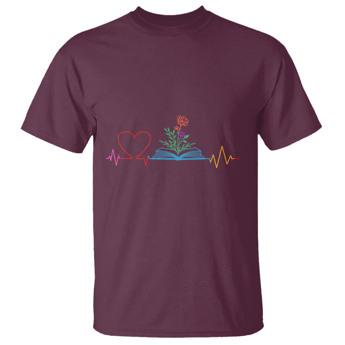 floral-book-t-shirt-literature-heart-for-books-lover